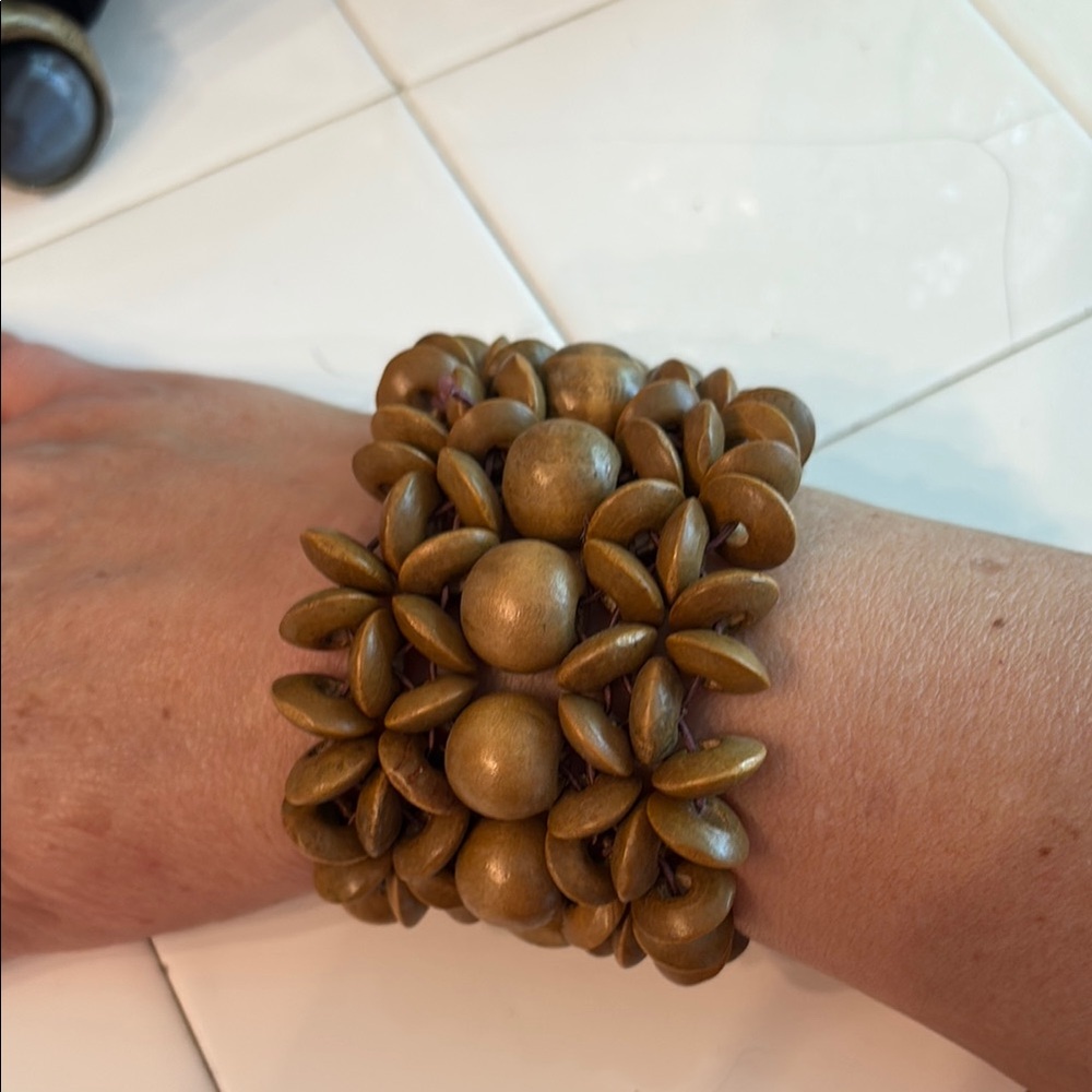 Chunky light  brown  Beaded Bracelet